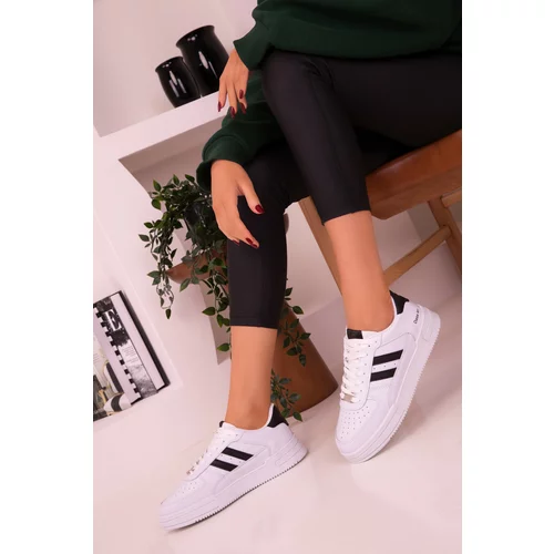 Soho White-Black Unisex Sneaker 17105