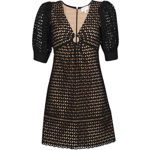 Michael Kors GEO EYELET MINI DRESS Crna