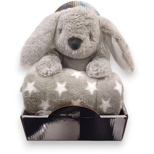 Baby Bear Origin BBO Set Igračka + Ćebence (B230135) – Rabbit Grey 100x75cm Cene