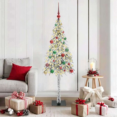 vidaXL Božično drevo med 150 LED z stojalom Bela 150 cm PE in jeklo Cene