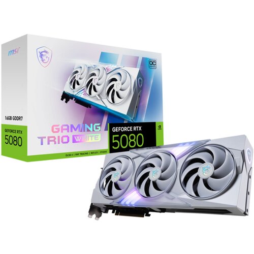 MSI GAMING GEFORCE RTX 5080 16G TRIO OC WHITE graphics card NVIDIA 16 GB GDDR7 Cijene