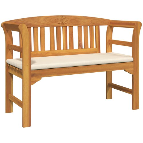  Klupa s ružama s jastukom Krem bijela 114 x 46 x 82,5 cm Slike