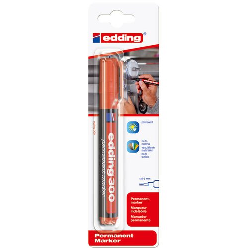 Marker permanentni 1,5-3mm okrugli vrh edding 300/1 crveni blister Cene