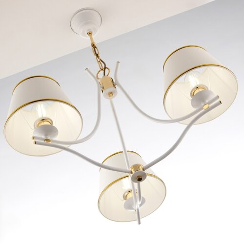 Jupiter 2085 - luster na lancu SAMBA 3xE27/15W/230V bela/zlatna Slike