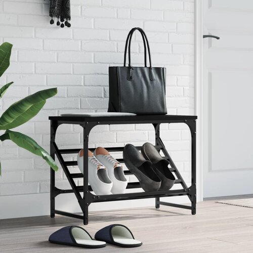 vidaXL Regal za čevlje črn 60x30x45 cm inženirski les Cene