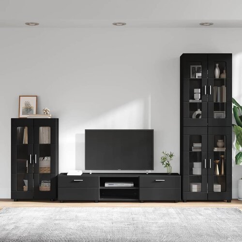  Set TV komoda FLORIN 3 kom. Crna Konstruirano drvo Cene