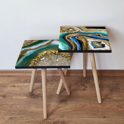 Hanah home 2Shp421 - multicolor multicolor nesting table (2 pieces) Cene