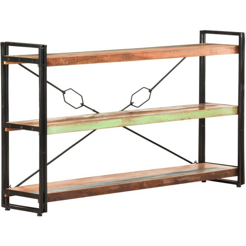 VidaXL Knjižna omara 3-nadstropna 140x30x80 cm trden predelan les Slike
