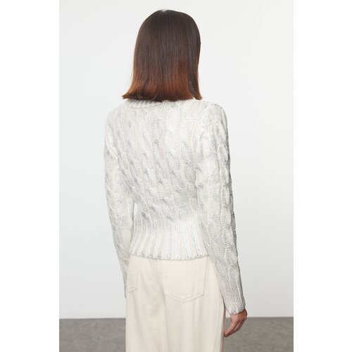 Trendyol Stone Foil Printed Knitwear Sweater Cene