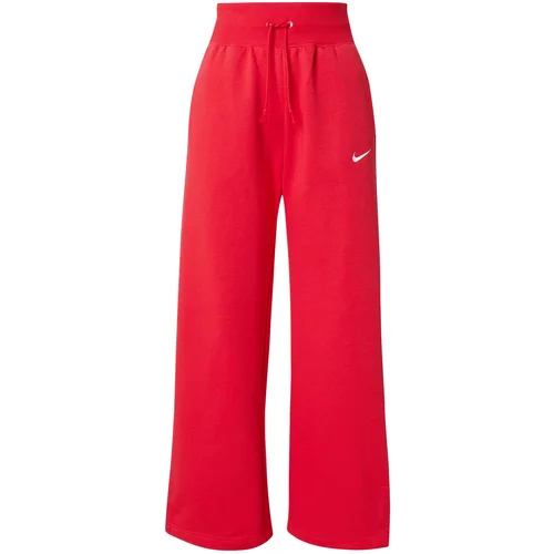 Nike Hlače 'Phoenix Fleece' rdeča / bela