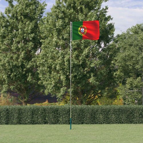 vidaXL Zastava Portugalske in drog 5,55 m aluminij Cene