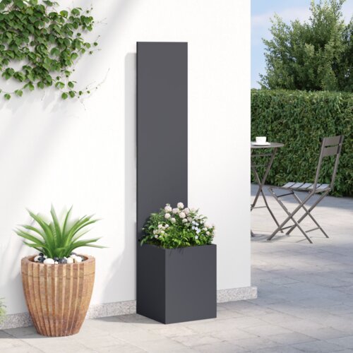  Vrtna sadilica s Dekorativnom Pločom Antracit 32 x 140 cm Slike
