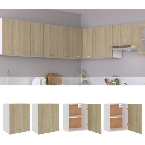 VidaXL Viseča omarica 2 kosa sonoma hrast 50x31x60 cm iverna plo&amp;scaron;ča Slike