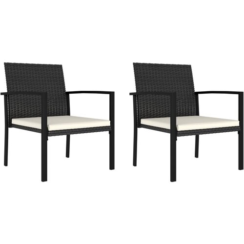 The Living Store Vrtni jedilni stoli 2 kosa poli ratan črne barve - Jedilni Stol, (21477966) Cene