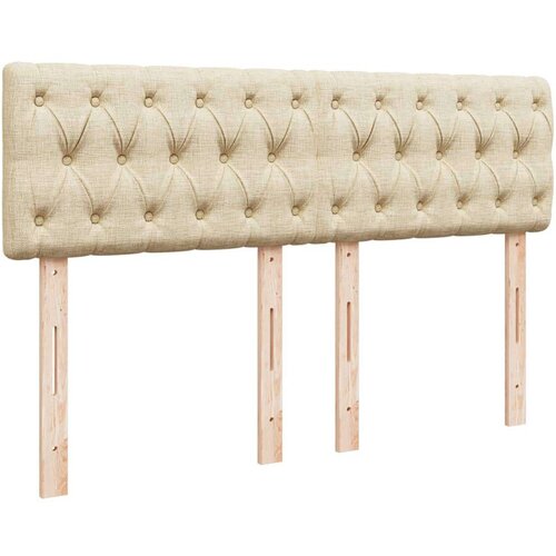 VidaXL Krevet s oprugama i madracem krem 140 x 190 cm od tkanine Slike