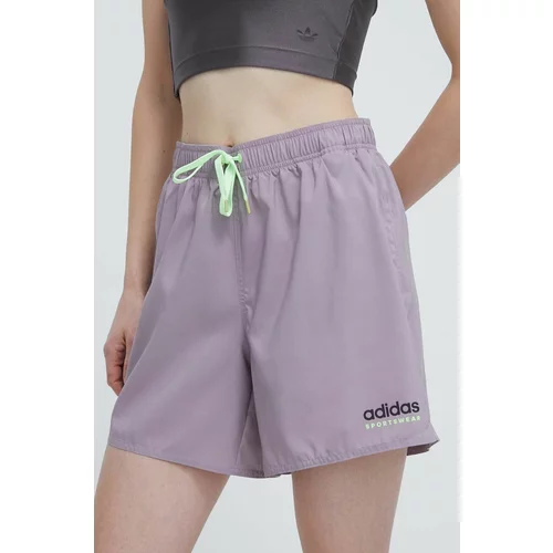 Adidas Kratke hlače ženske, vijolična barva, IL7252