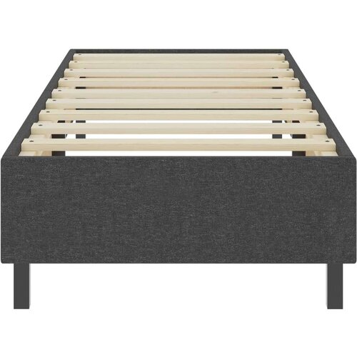 VidaXL Krevet od tkanine s oprugama tamnosivi 100 x 200 cm Slike