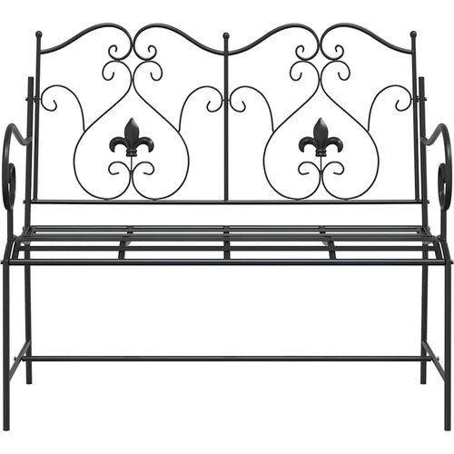  Vrtna klupa Crna 104 x 54 x 93 cm Čelik Slike
