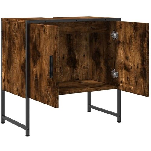 vidaXL Ormarić za umivaonik boja dimljenog hrasta 60x33x60 cm drveni Cijene