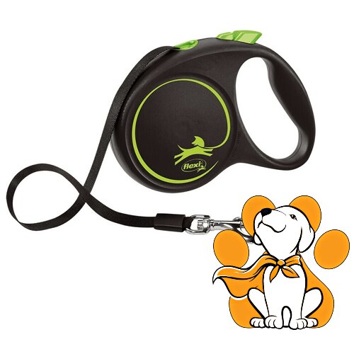 Flexi black Design Tape S, 5m, Povodac Za Pse U Zelenoj Boji Cene
