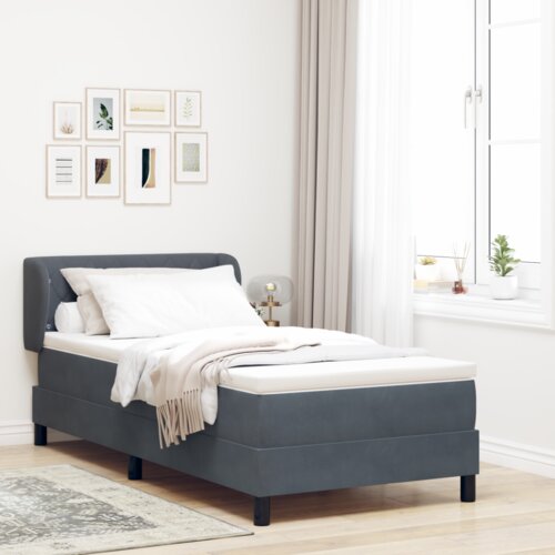 vidaXL Box Spring Krevet s Madracem u Tamnoj Sivoj, 100x200 cm, Bar&scaron;un Cijene
