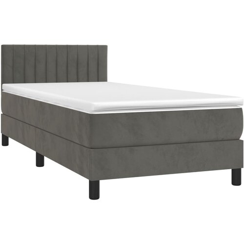 Box spring krevet s madracem tamnosivi 90x200 cm bar&amp;scaron;unasti Slike