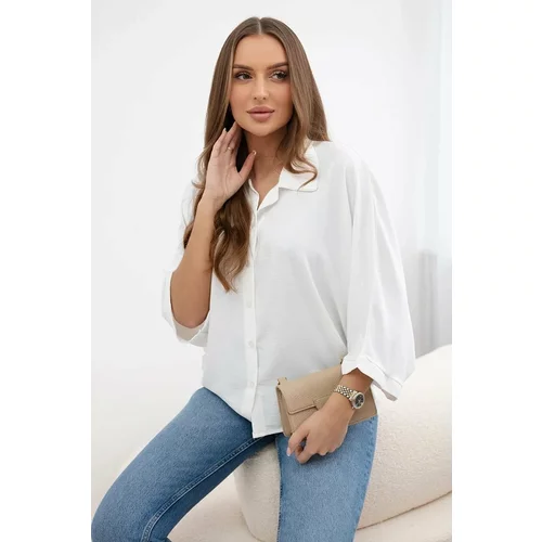 Kesi Oversized blouse with ecru button closure
