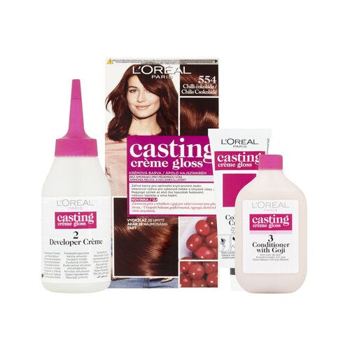 L&amp;acute;Or&amp;eacute;al Paris casting creme gloss barva za lase 48 ml odtenek 554 chilli chocolate Slike