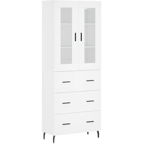 Maison Chic Visoka omara - Komoda - Predalnik bela 69,5x34x180 cm inženirski les, (21720478) Cene