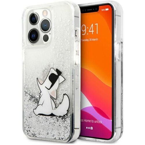  ORIGINALNA FUTROLA KARL LAGERFELD SA TEKUĆIM SJAJEM CHOUPETTE FUN HARDCASE KLHCP13LGCFS ZA IPHONE 13/13 PRO SILVER Cene