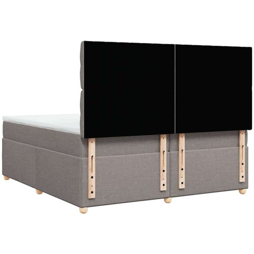 vidaXL Box spring postelja z vzmetnico taupe 200x200 cm blago, (21310685) Cene