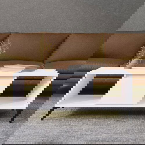 VidaXL Klubska mizica bela 90x50x36,5 cm inženirski les Slike