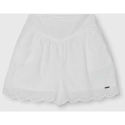 PepeJeans Otroške bombažne kratke hlače ORIEL bela barva