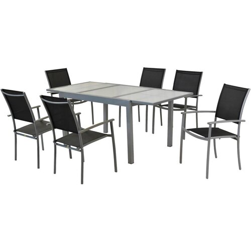Gardenson Vrtni Set Milano, 7-delni, Raztegljiva Miza Slike