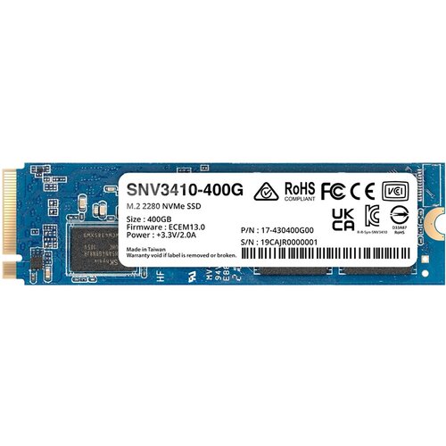 Synology SNV3410 400GB Enterprise NVMe m.2 2280 SSD, NVMe PCIe 3.0 x4, Read/Write(128 KB, QD32) 3,000 /750 MB/s, MTBF : 1.8 million hours SNV3410-400G Cene