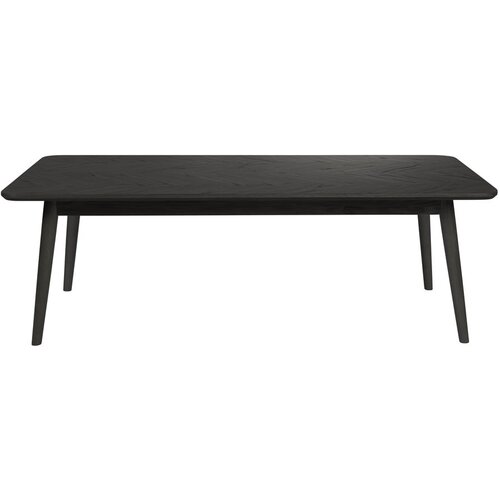 White Label Črna mizica z mizno ploščo v hrastovem dekorju 60x120 cm Fabio – Cene