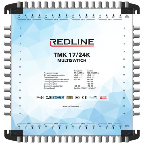 Redline Multišalter 4 satelita na 24 utičnice,kaskadni(bez adaptera) - TMK 17/24K, Crni Cijene