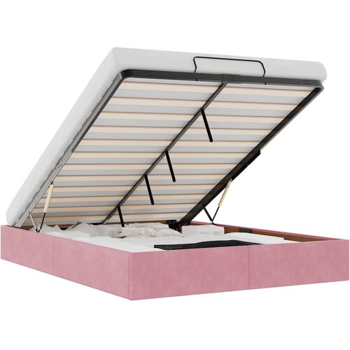 vidaXL Otomanski posteljni okvir brez vzmetnice Roza 140x190 cm Velvet, (21746887) Cene