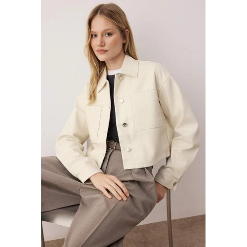 TRENDYOLMILLA ženska jakna model Twoaw26Mo00086, Ecru Slike