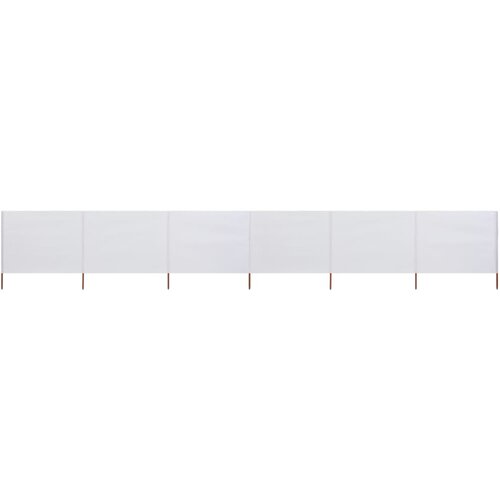 VidaXL 6-panelni vetrobran tkanina 800x120 cm pe&amp;scaron;čeno bel, (20610444) Slike