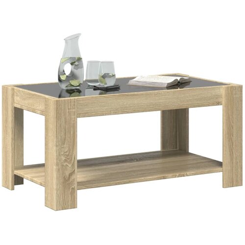  Stolić za kavu LED boja hrasta 93x53x45 cm konstruirano drvo Slike