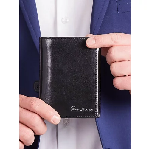 Fashion Hunters Black vertical leather wallet for a man