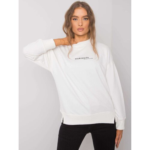 Fashion Hunters Women&amp;#039;s Ecru sweatshirt with print Slike