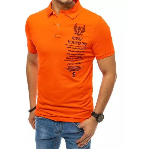 DStreet Orange men's polo shirt with embroidery PX0479