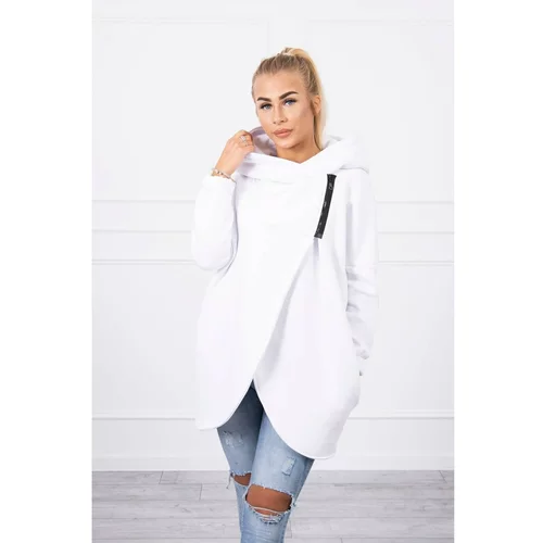 Kesi Sweatshirt with short zipper white
