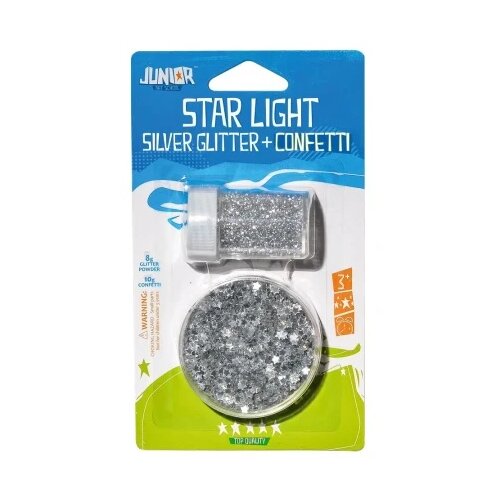 Junior star light &amp;scaron;ljokice blister puder-zvezdice srebrna 50g ( 137891 ) Slike