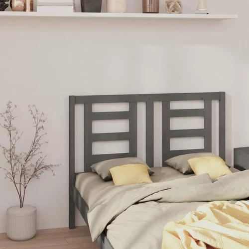  Uzglavlje za krevet sivo 146 x 4 x 100 cm od masivne borovine