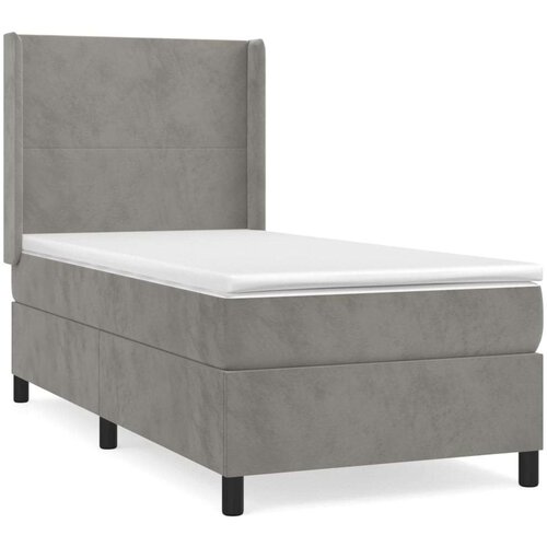 Box spring krevet s madracem svjetlosivi 90x190 cm bar&amp;scaron;unasti Slike