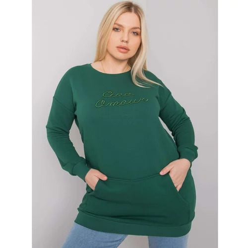 Fashion Hunters Dark green plus size sweatshirt