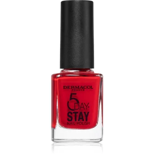 Dermacol 5 Day Stay dolgoobstojen lak za nohte odtenek 21 Monroe Red 11 ml